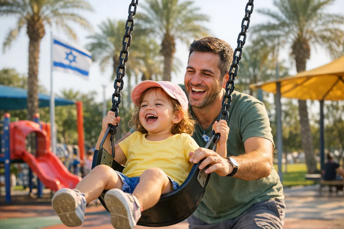 הסדרי ראייה ללא לינה - מתי ולמה זה מתאים לילדכם 1 הסדרי ראייה ללא לינה - אב ובתו משחקים בפארק